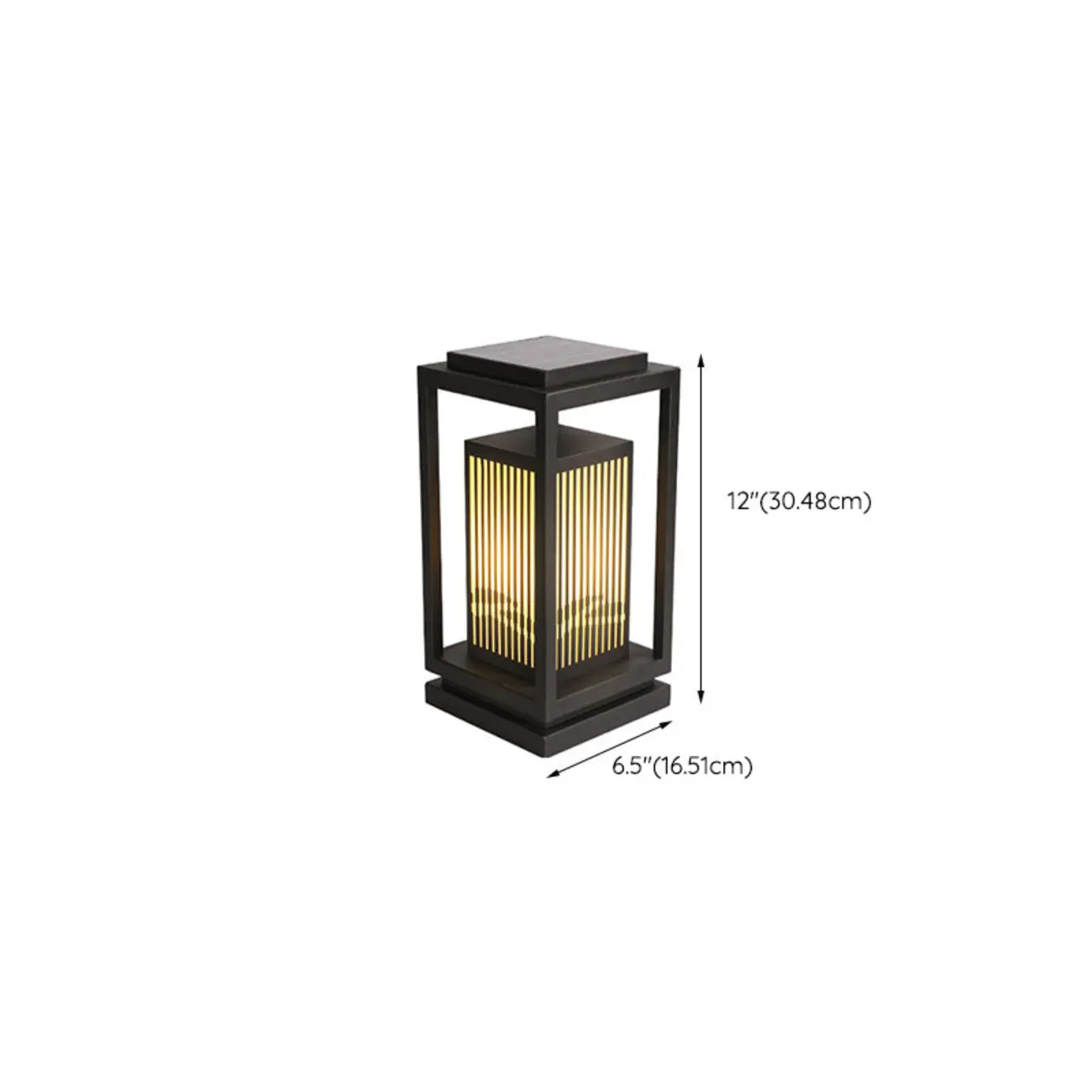 Lampes solaires d'extérieur rectangulaires verticales noires