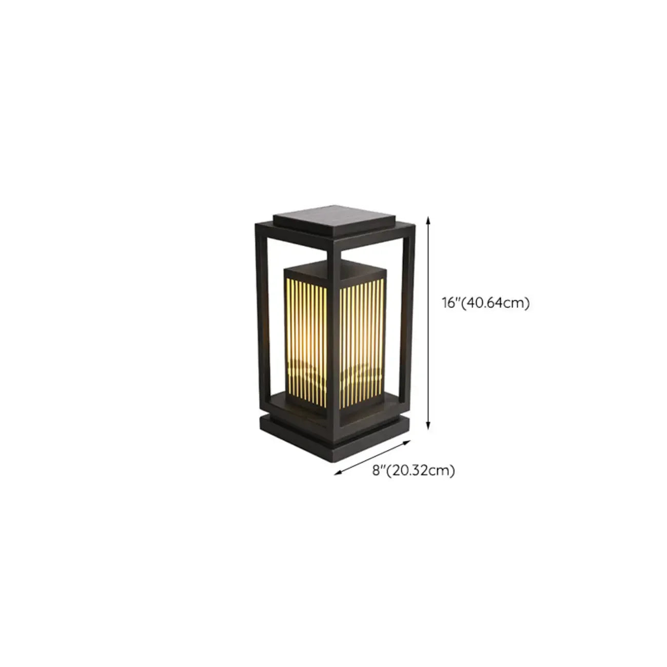 Lampes solaires d'extérieur rectangulaires verticales noires