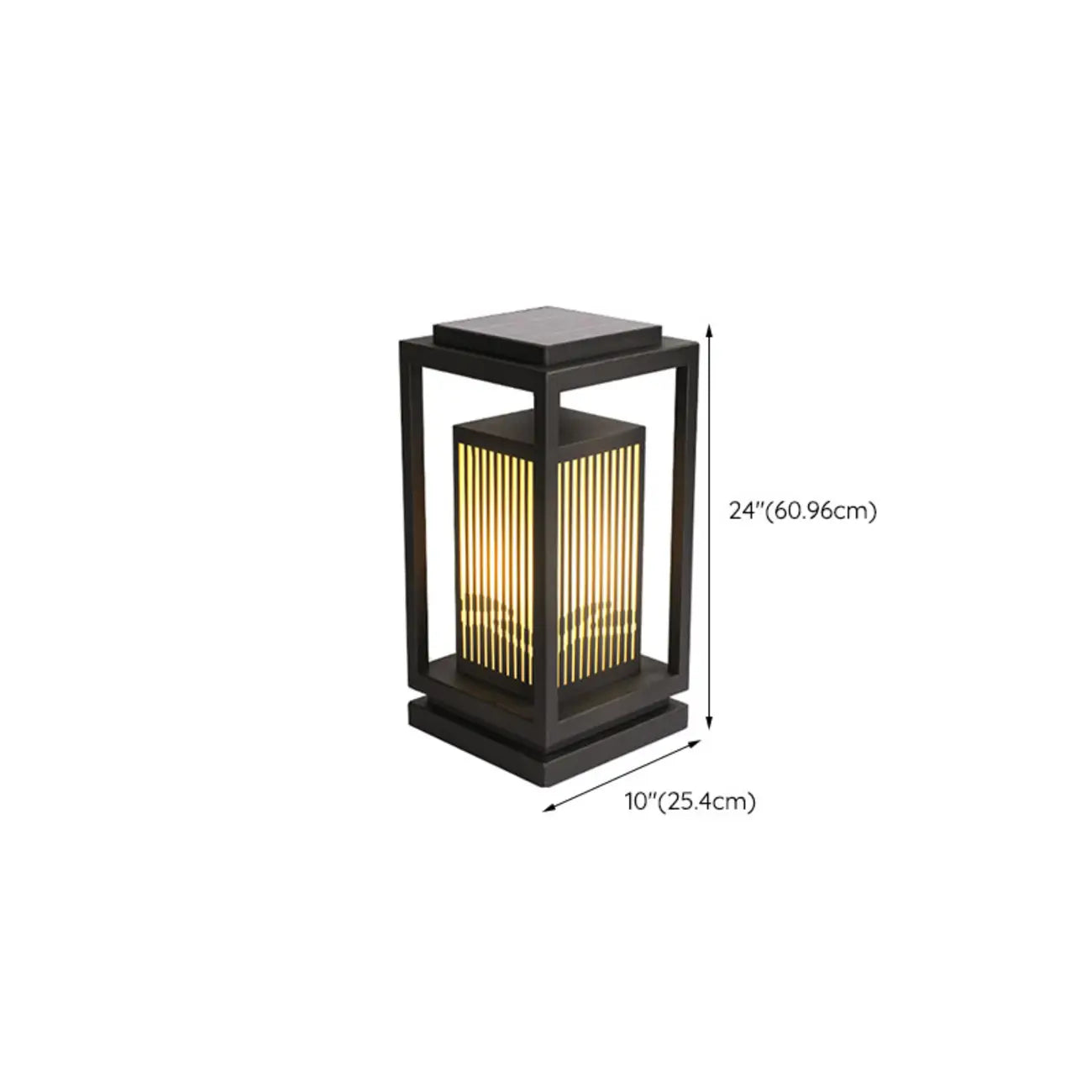 Lampes solaires d'extérieur rectangulaires verticales noires