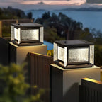 Lampadaires solaires rectangulaires en métal noir pour extérieur