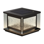 Lampadaires solaires rectangulaires en métal noir pour extérieur