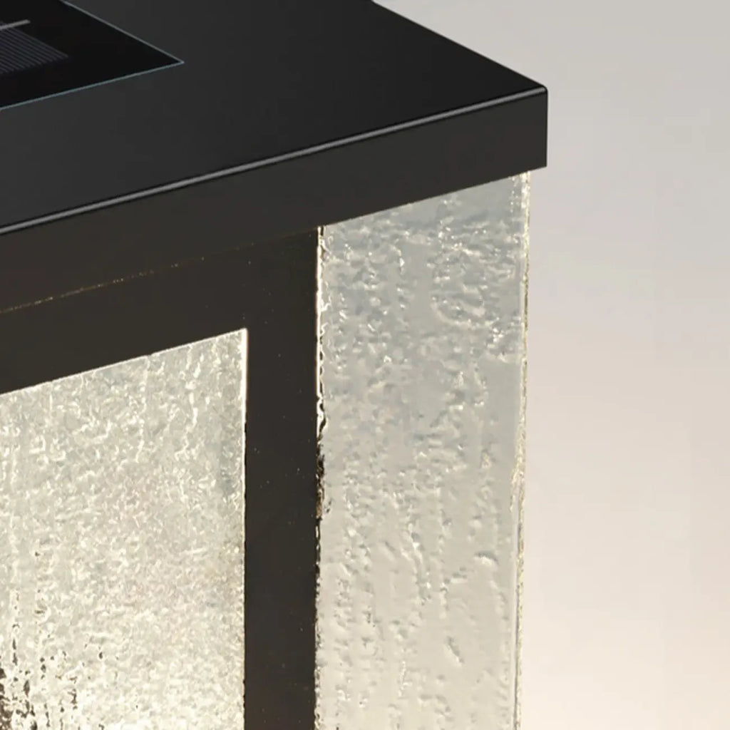 Lampadaires solaires rectangulaires en métal noir pour extérieur
