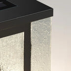 Lampadaires solaires rectangulaires en métal noir pour extérieur