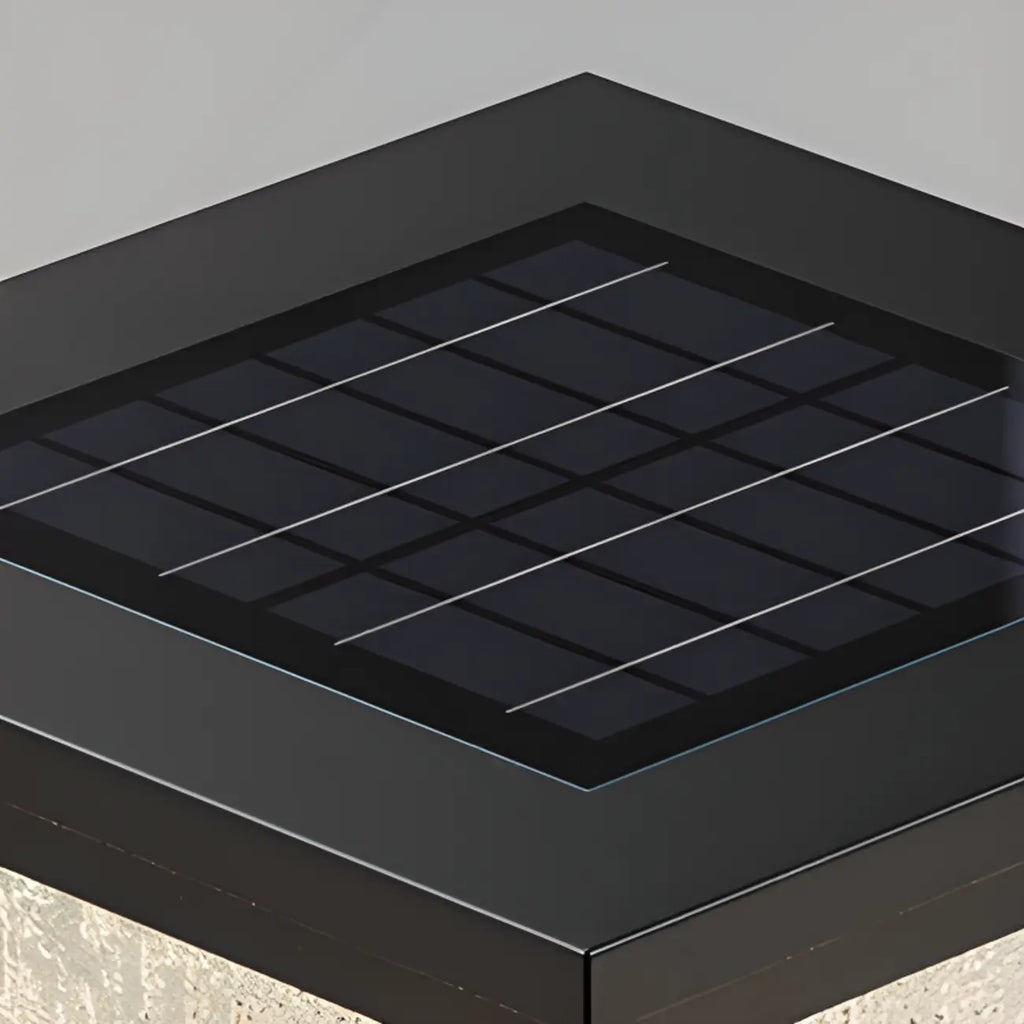 Lampadaires solaires rectangulaires en métal noir pour extérieur