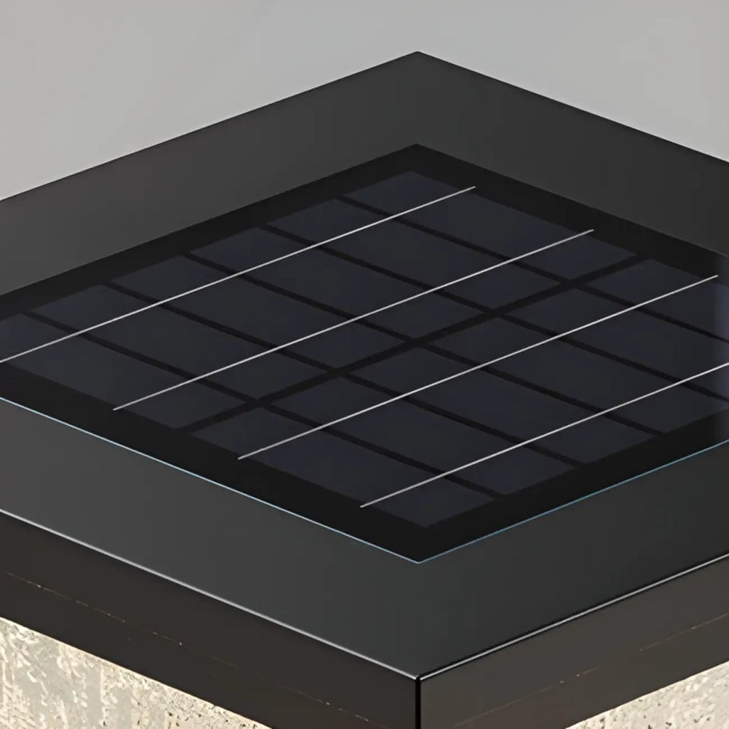 Lampadaires solaires rectangulaires en métal noir pour extérieur