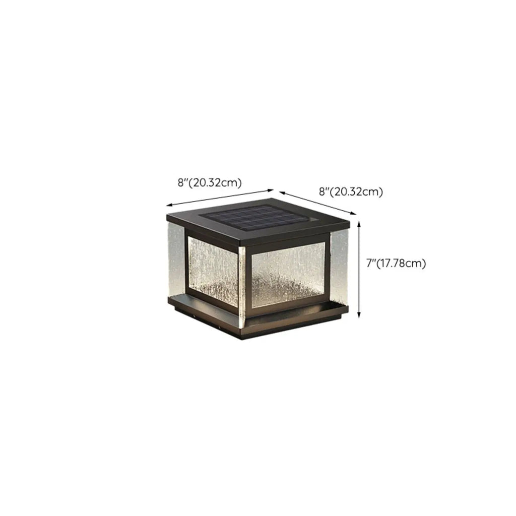 Lampadaires solaires rectangulaires en métal noir pour extérieur