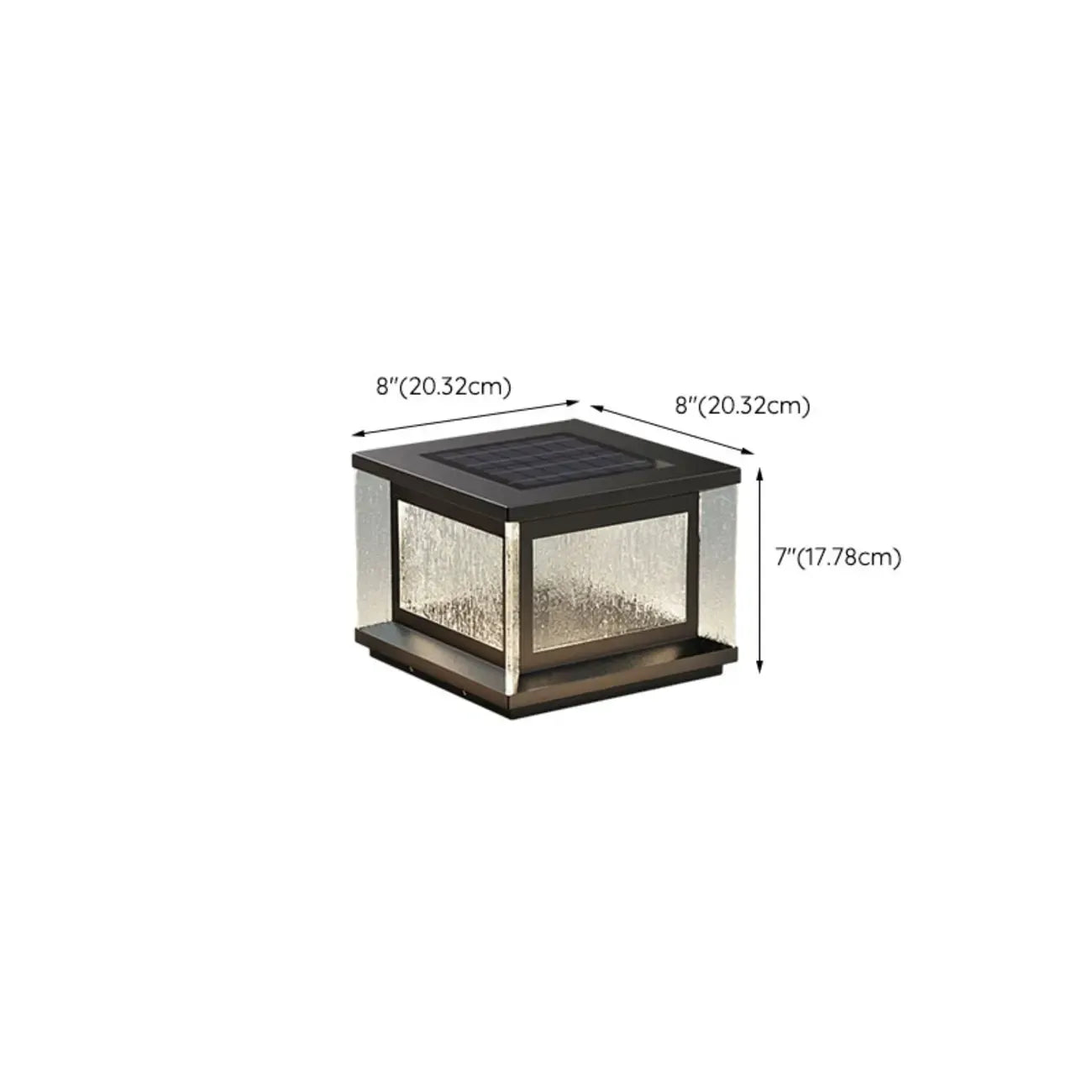 Lampadaires solaires rectangulaires en métal noir pour extérieur