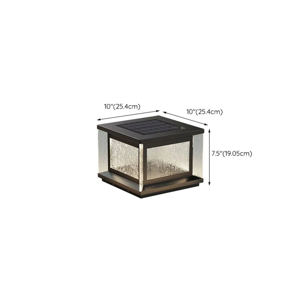 Lampadaires solaires rectangulaires en métal noir pour extérieur