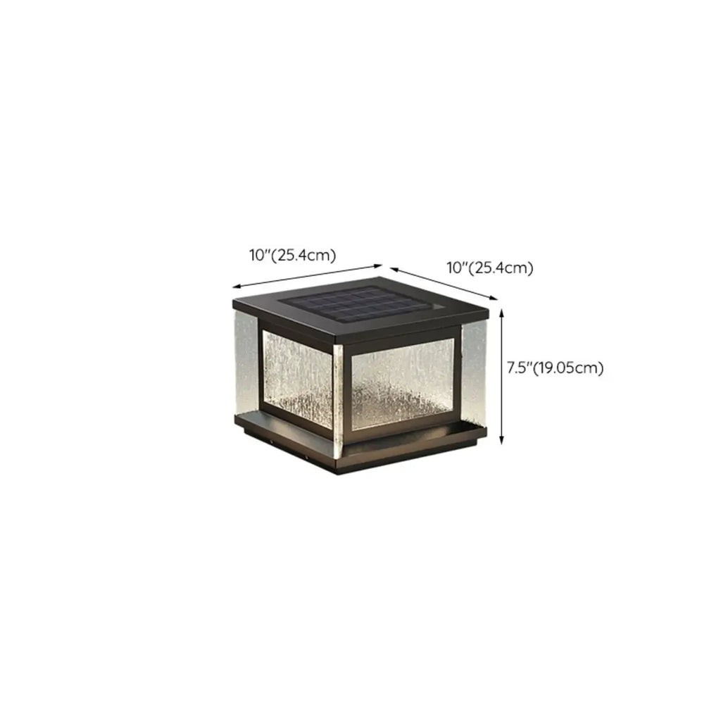 Lampadaires solaires rectangulaires en métal noir pour extérieur