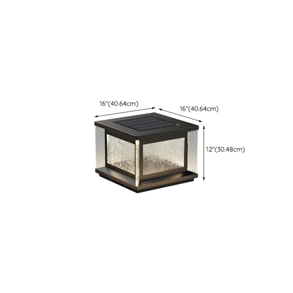 Lampadaires solaires rectangulaires en métal noir pour extérieur