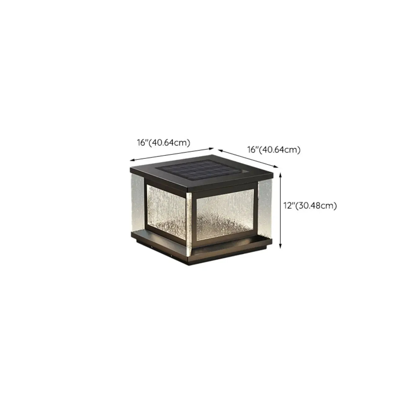 Lampadaires solaires rectangulaires en métal noir pour extérieur