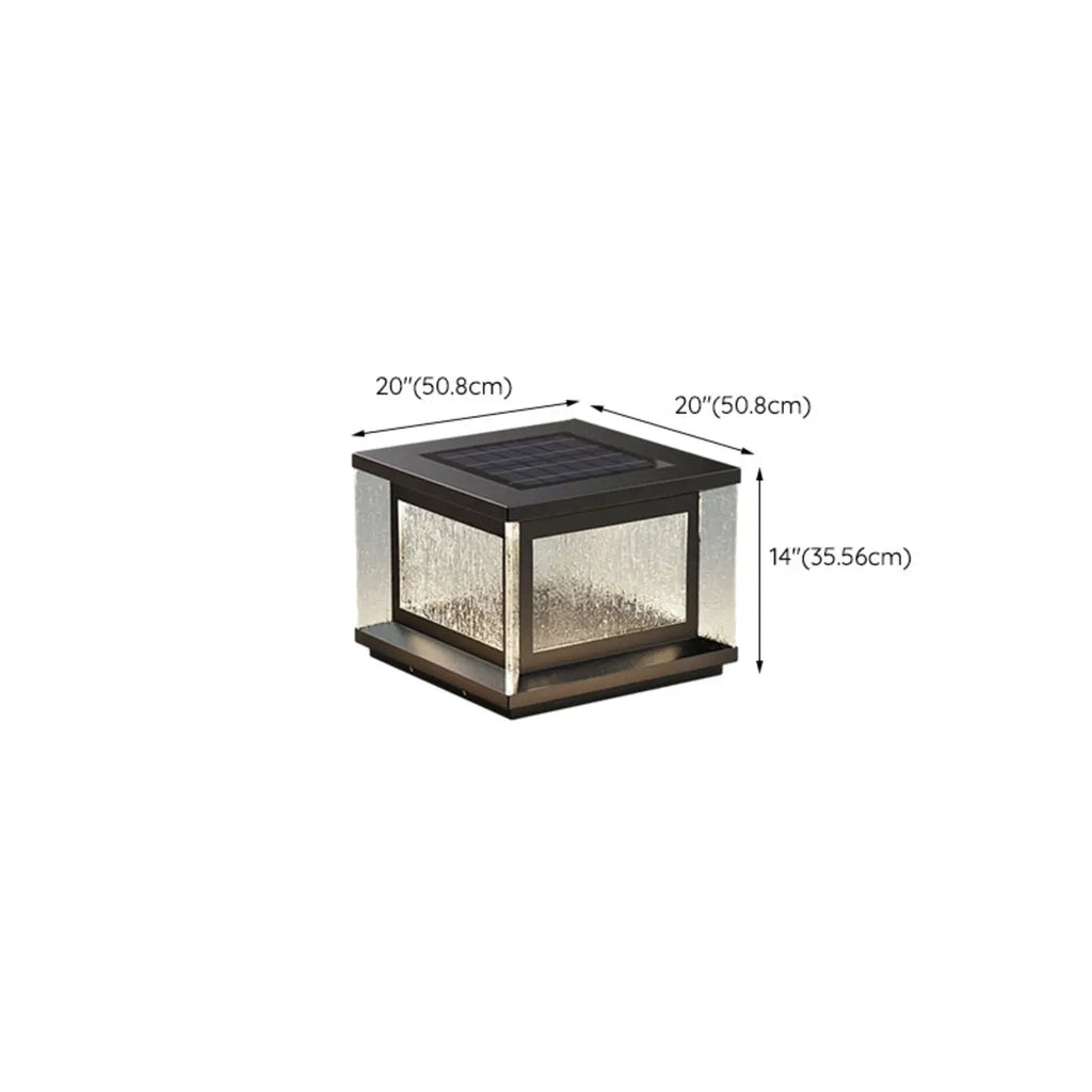 Lampadaires solaires rectangulaires en métal noir pour extérieur