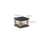Lampadaires solaires rectangulaires en métal noir pour extérieur
