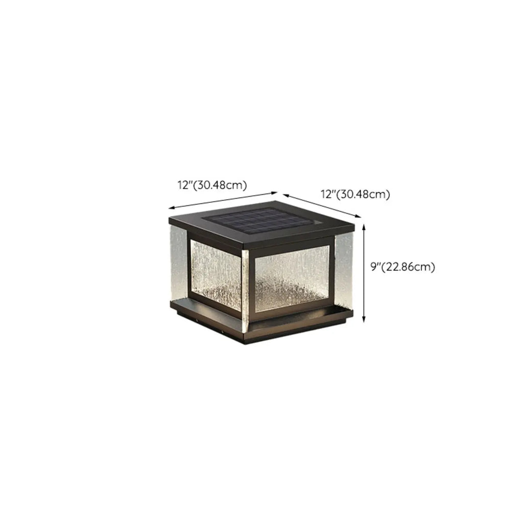Lampadaires solaires rectangulaires en métal noir pour extérieur