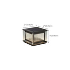 Lampadaires solaires rectangulaires en métal noir pour extérieur