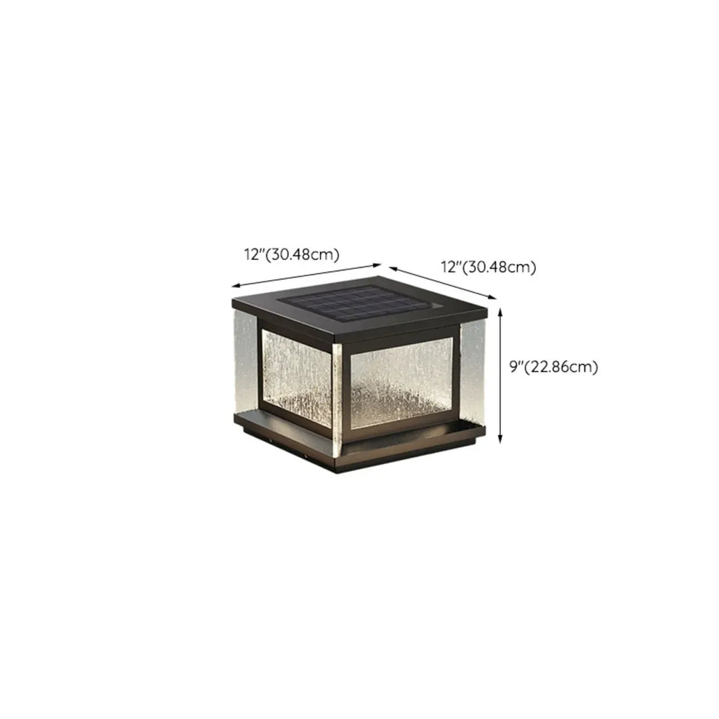 Lampadaires solaires rectangulaires en métal noir pour extérieur