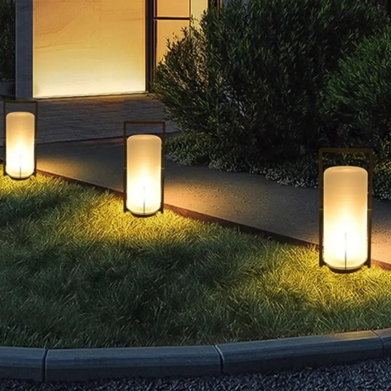 Lampe de table d'extérieur cylindrique moderne à LED