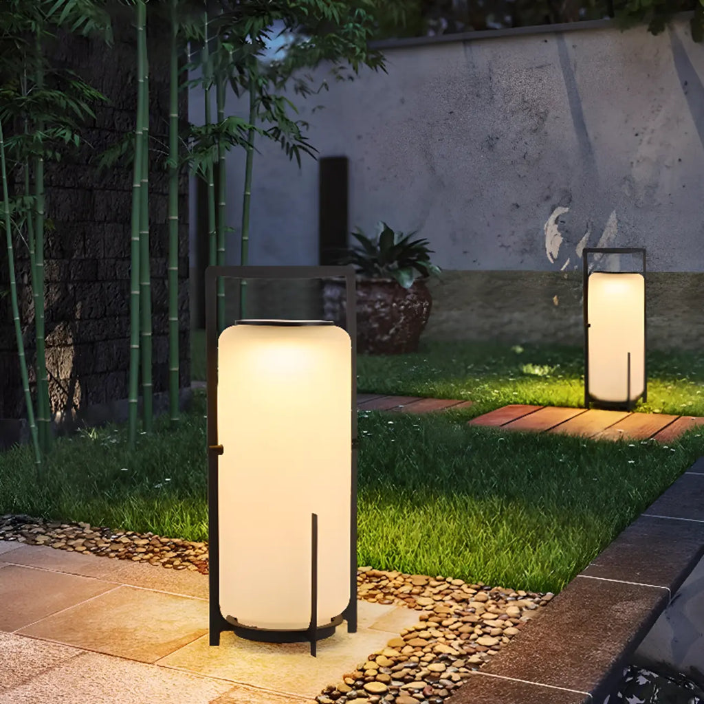 Lampe de table d'extérieur cylindrique moderne à LED
