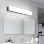 Applique murale LED rectangulaire minimaliste en plastique blanc pour salle de bain