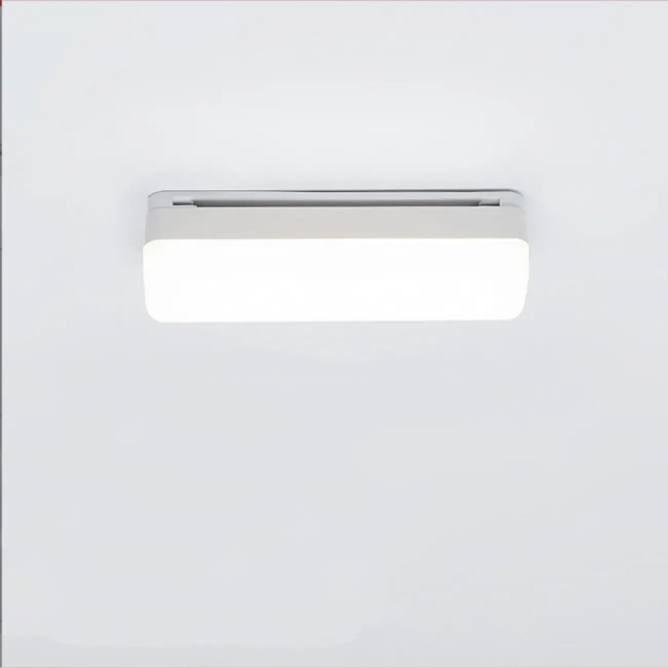 Applique murale LED rectangulaire minimaliste en plastique blanc pour salle de bain