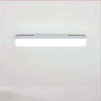 Applique murale LED rectangulaire minimaliste en plastique blanc pour salle de bain