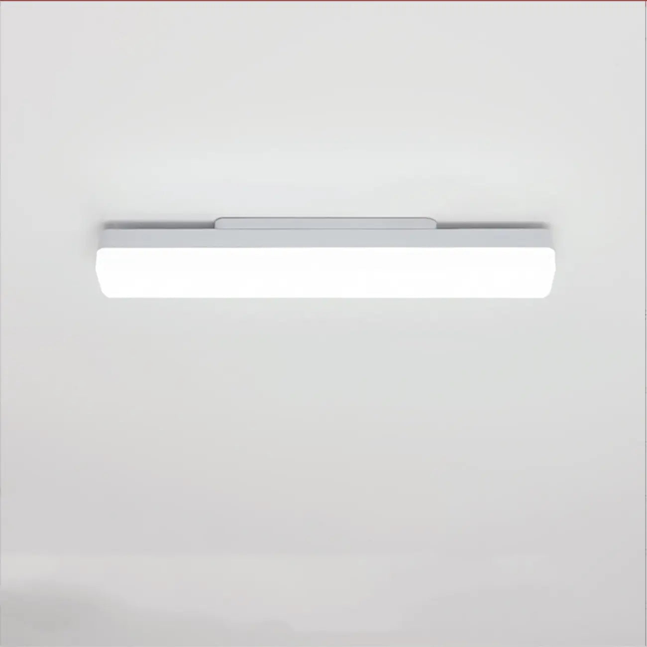 Applique murale LED rectangulaire minimaliste en plastique blanc pour salle de bain
