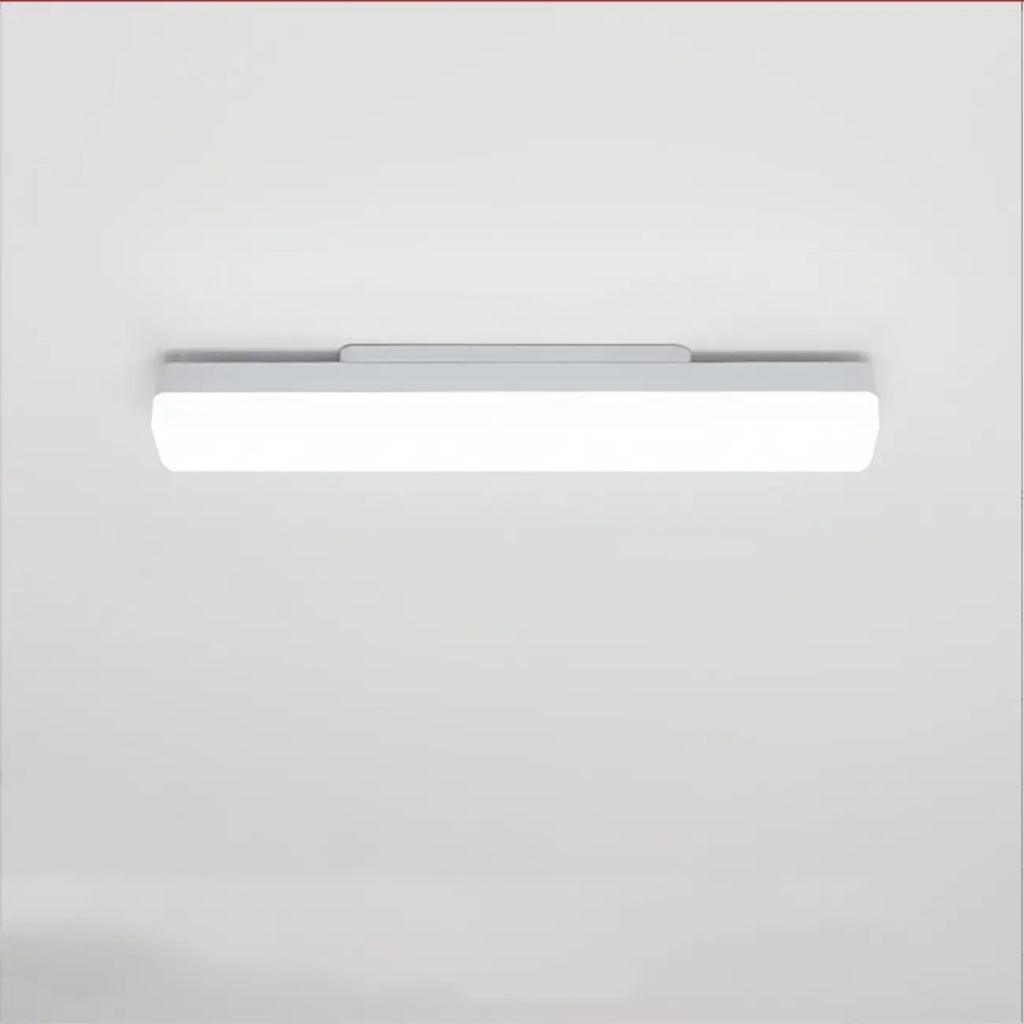 Applique murale LED rectangulaire minimaliste en plastique blanc pour salle de bain