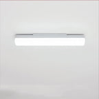 Applique murale LED rectangulaire minimaliste en plastique blanc pour salle de bain