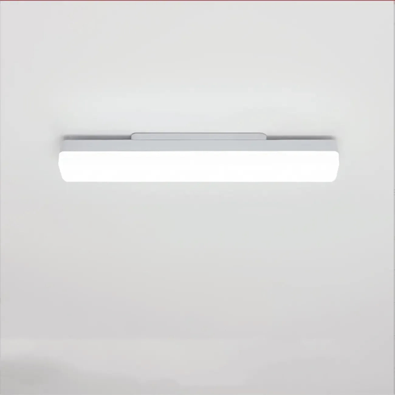 Applique murale LED rectangulaire minimaliste en plastique blanc pour salle de bain