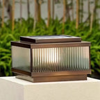 Lampadaires solaires d'extérieur modernes en bronze à rayures carrées