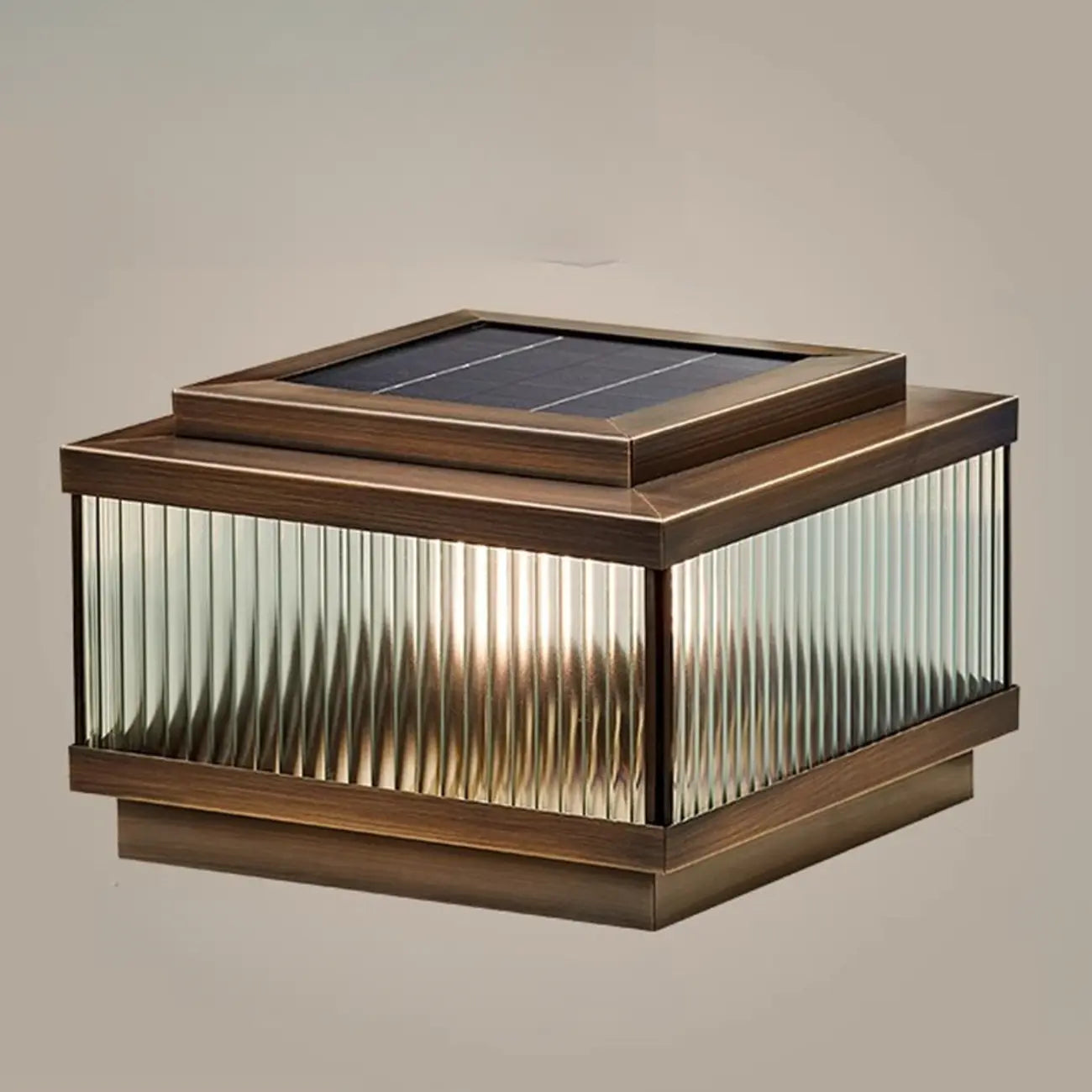 Lampadaires solaires d'extérieur modernes en bronze à rayures carrées