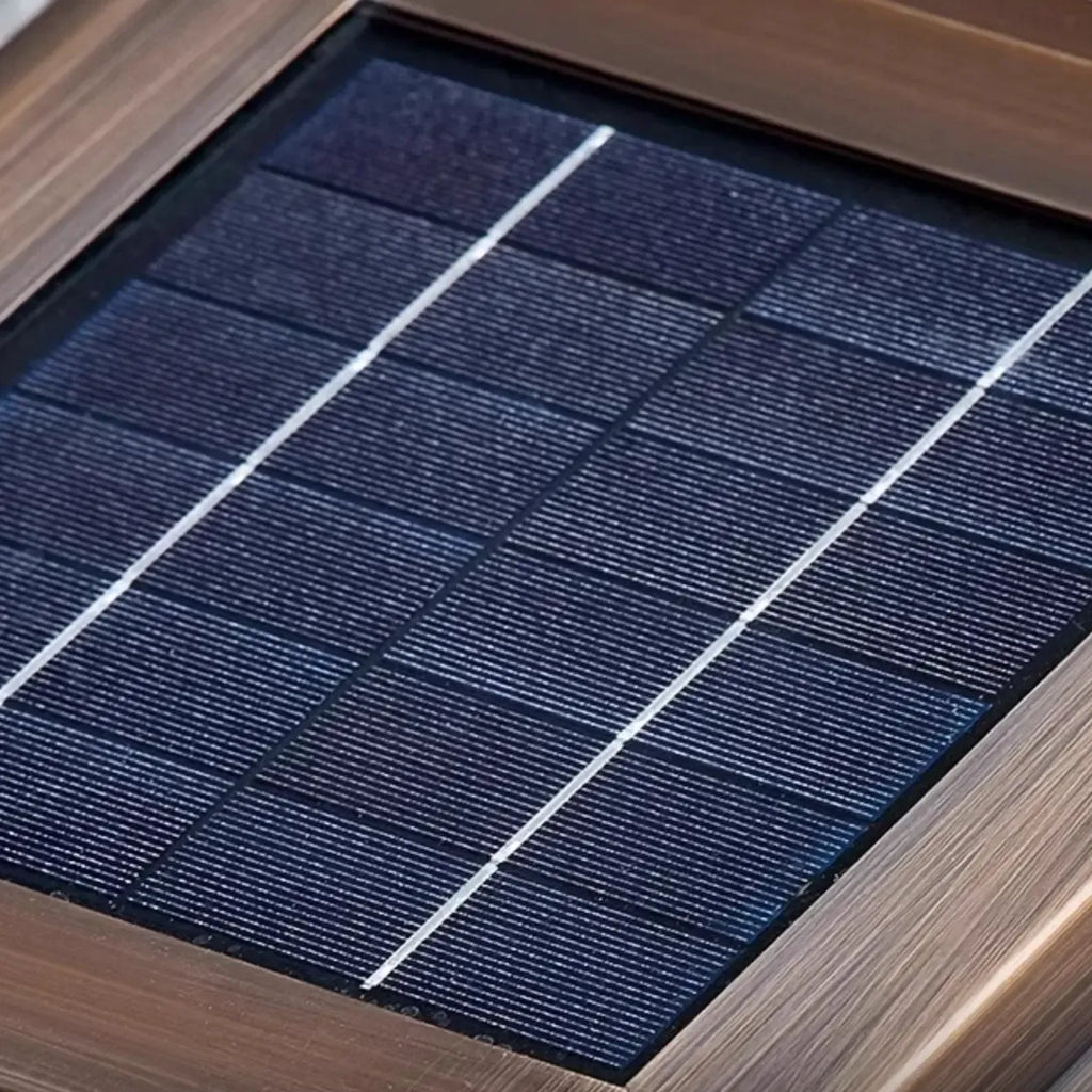 Lampadaires solaires d'extérieur modernes en bronze à rayures carrées