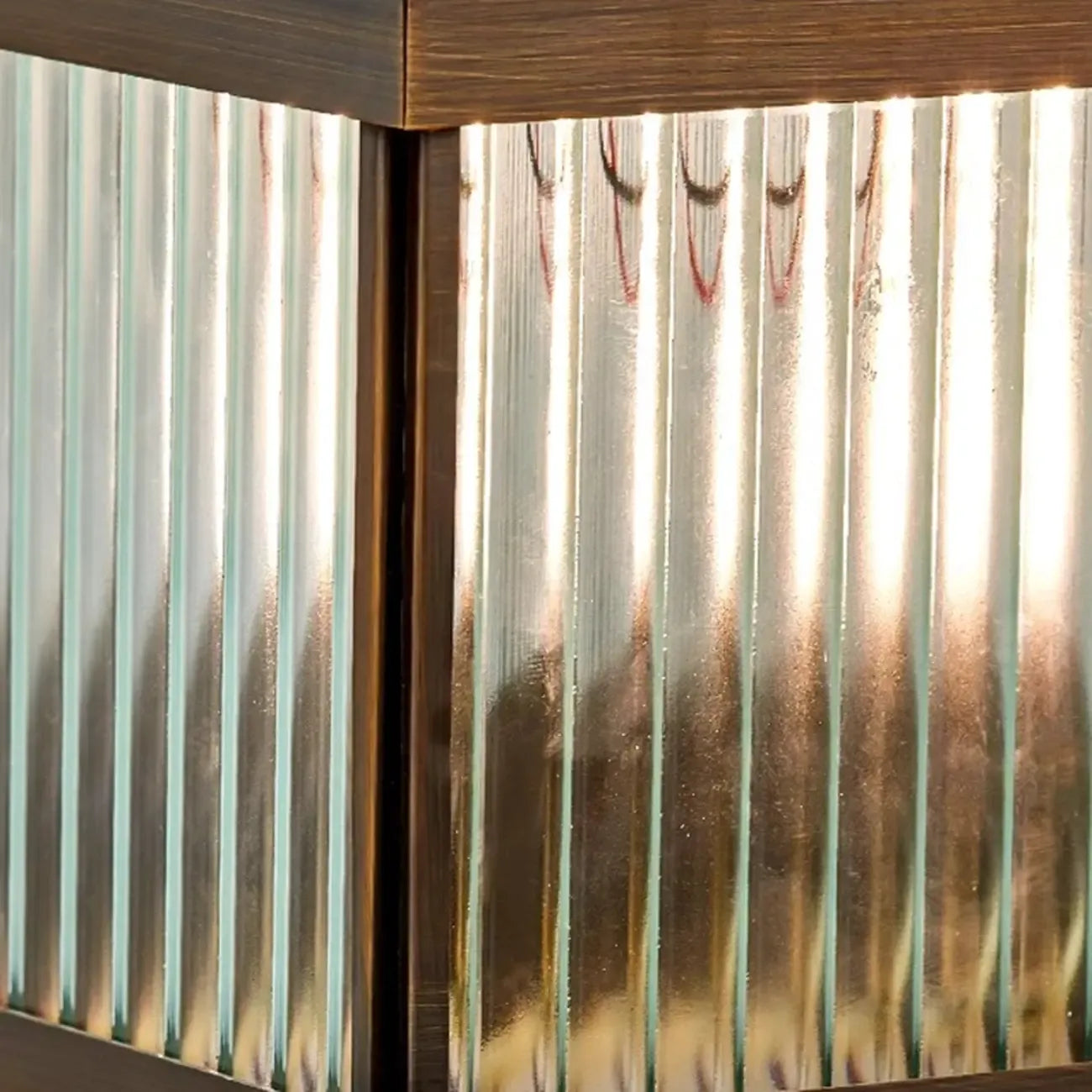 Lampadaires solaires d'extérieur modernes en bronze à rayures carrées