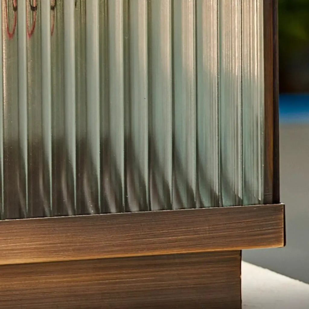 Lampadaires solaires d'extérieur modernes en bronze à rayures carrées