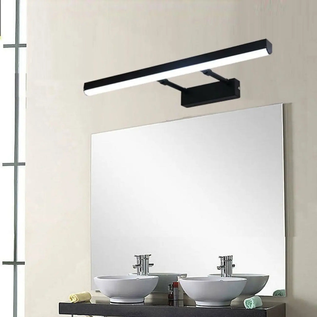 Applique murale moderne noire à LED pour salle de bain avec LED intégrée