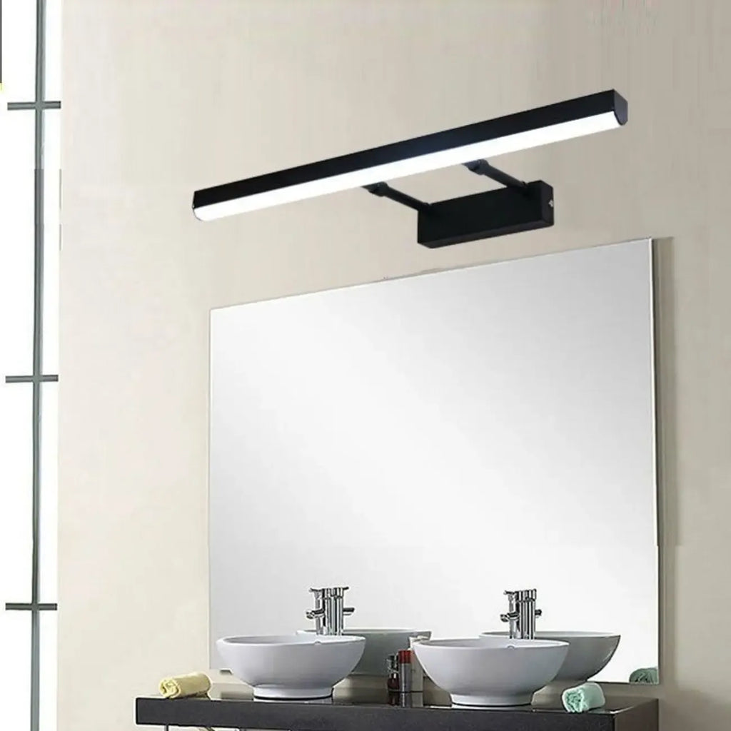 Applique murale moderne noire à LED pour salle de bain avec LED intégrée