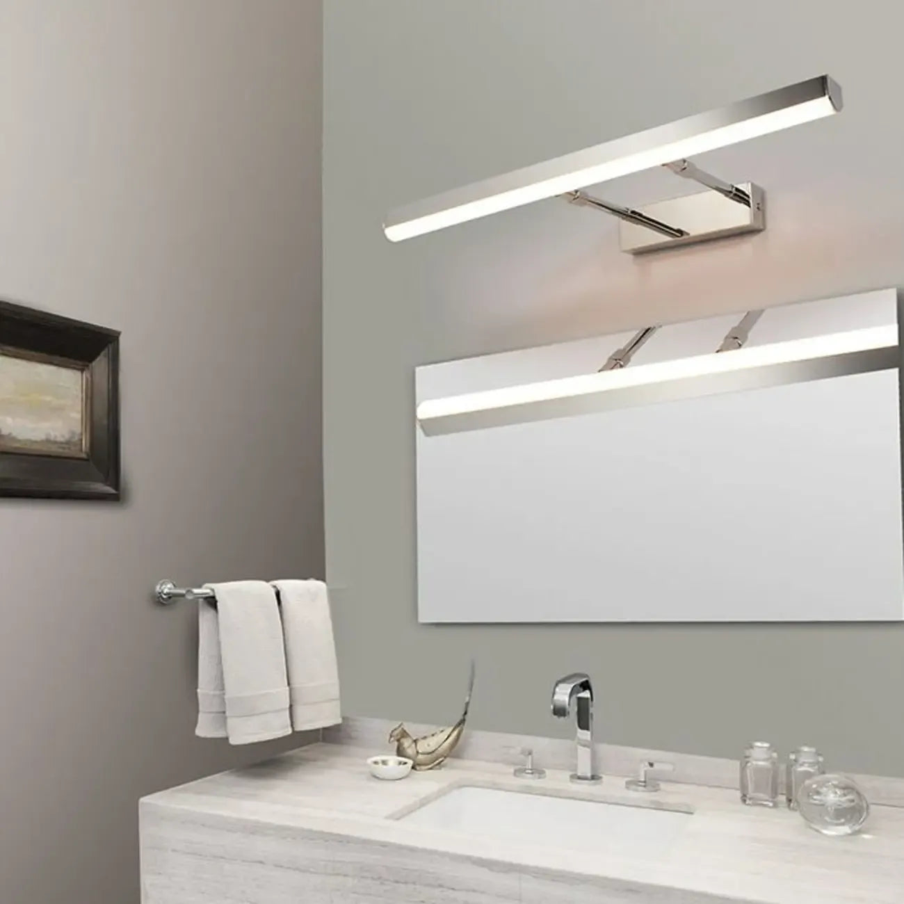 Applique murale moderne noire à LED pour salle de bain avec LED intégrée