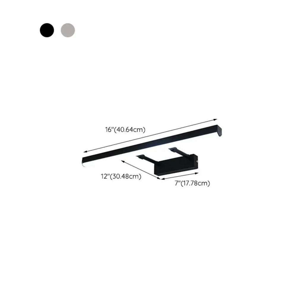 Applique murale moderne noire à LED pour salle de bain avec LED intégrée
