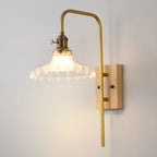 Applique murale conique contemporaine en noyer et laiton