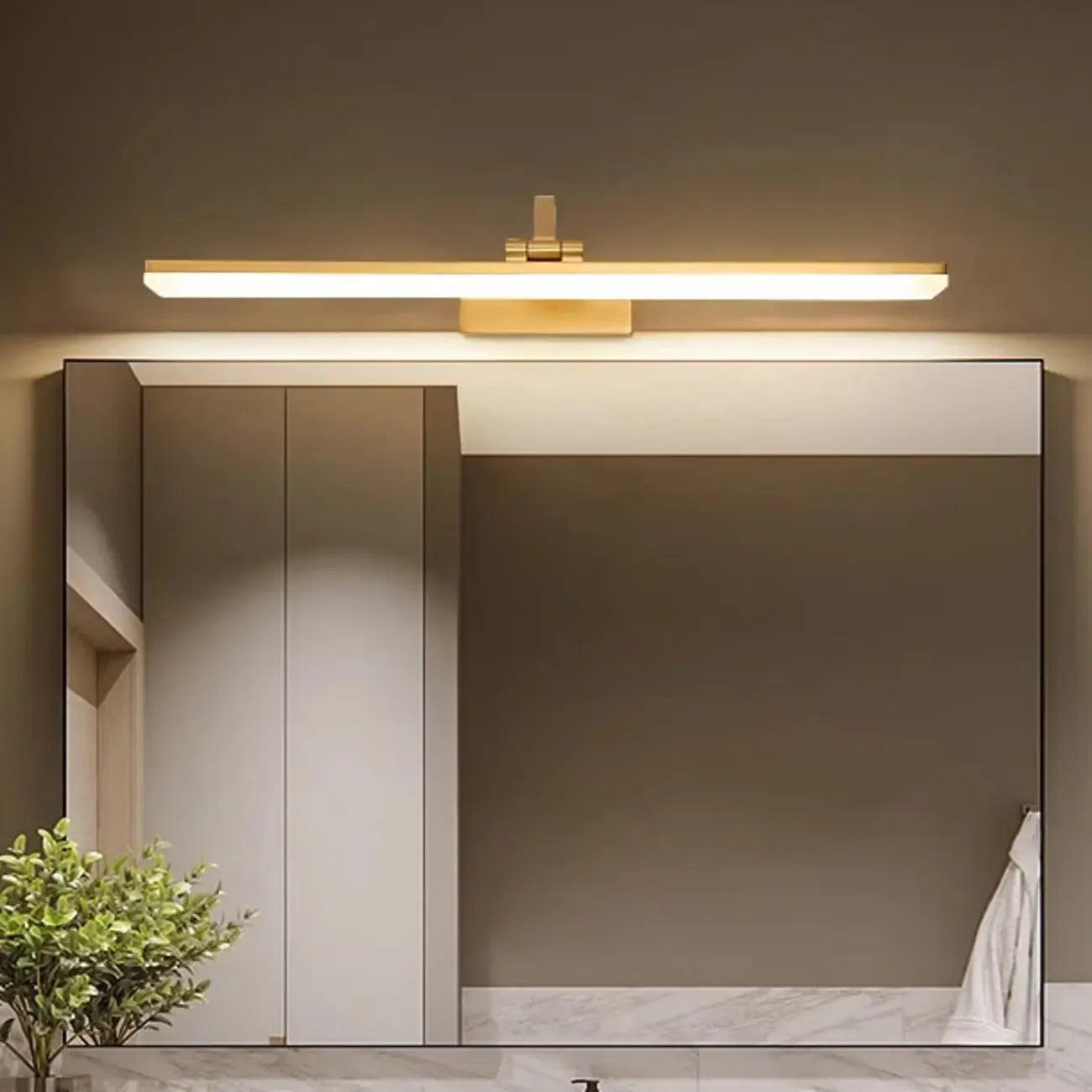Barre lumineuse LED moderne pour salle de bain avec design linéaire
