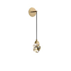 Applique murale minimaliste en laiton et cristal, abat-jour en verre