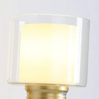 Applique murale moderne cylindrique en laiton avec abat-jour en verre