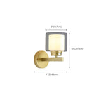Applique murale moderne cylindrique en laiton avec abat-jour en verre