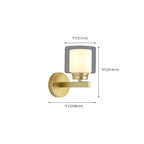 Applique murale moderne cylindrique en laiton avec abat-jour en verre