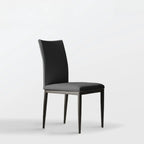 Chaise de salle à manger moderne à dossier solide, revêtue de similicuir