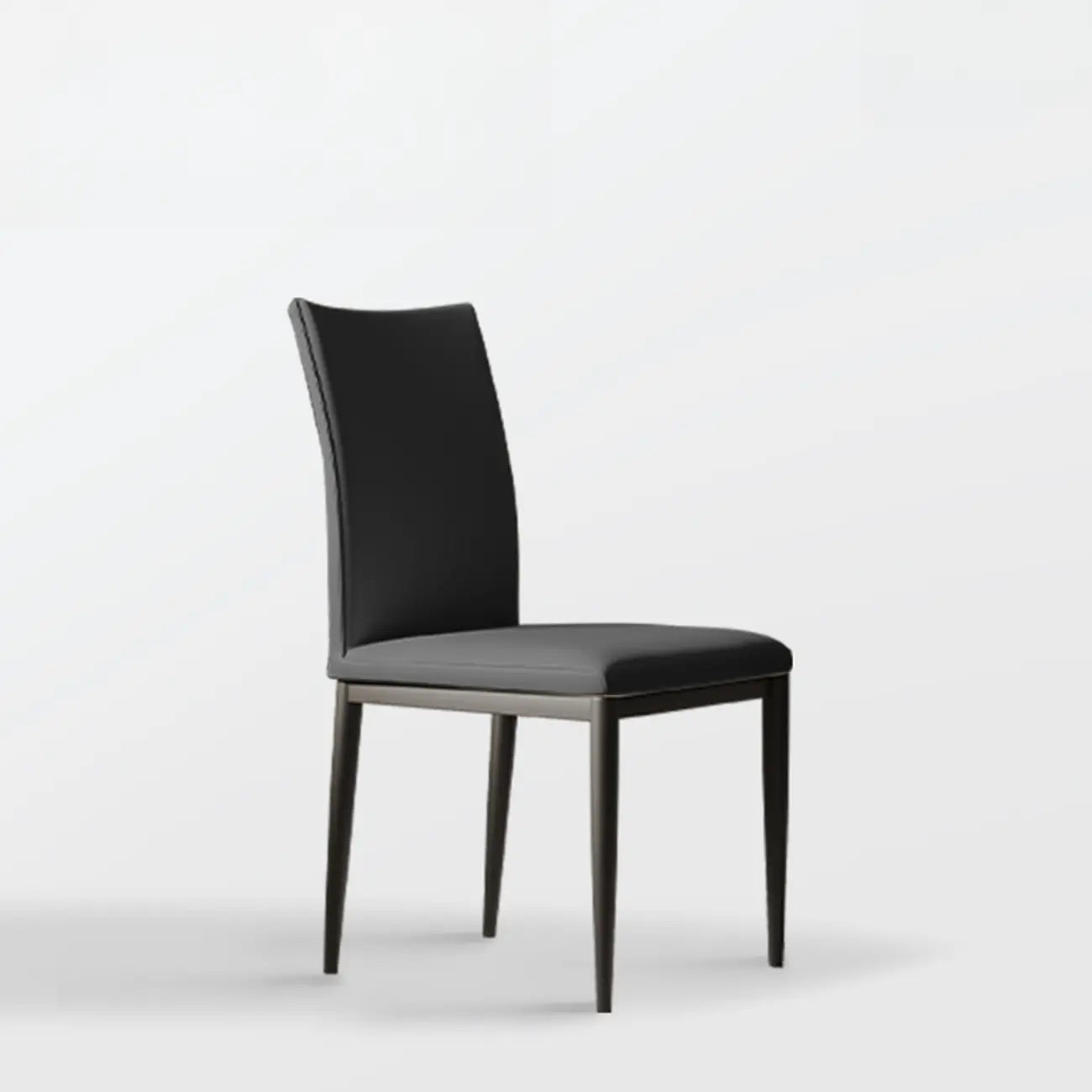 Chaise de salle à manger moderne à dossier solide, revêtue de similicuir