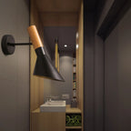 Applique murale minimaliste conique en métal noir pour la maison