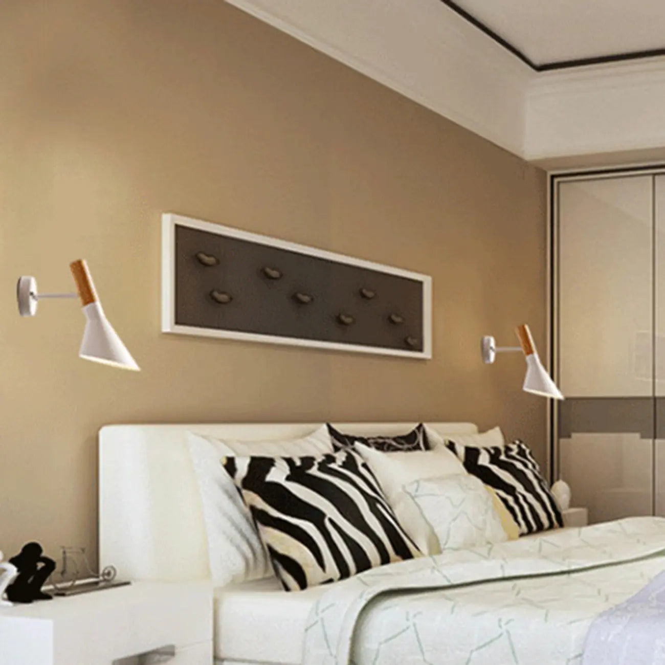 Applique murale minimaliste conique en métal noir pour la maison