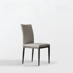 Chaise de salle à manger moderne à dossier solide, revêtue de similicuir