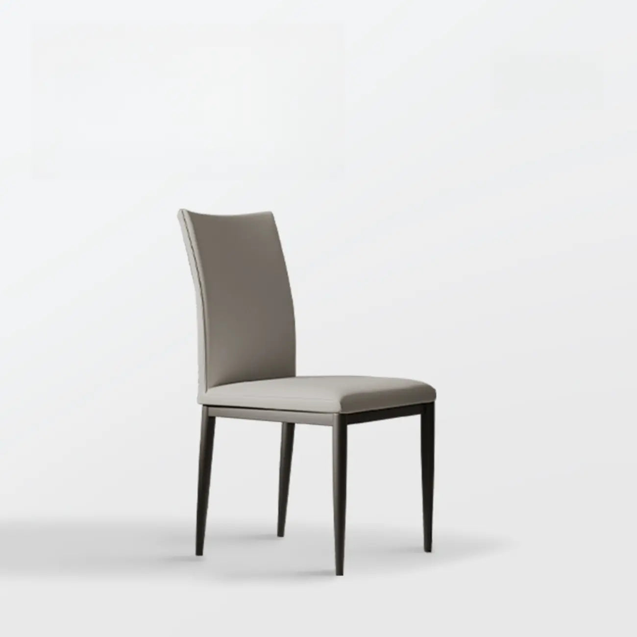 Chaise de salle à manger moderne à dossier solide, revêtue de similicuir